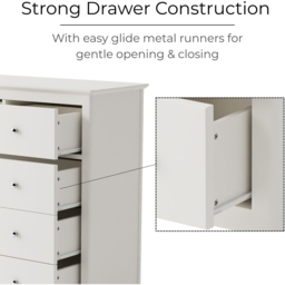 Core Products Nairn 5 Drawer White Chest of Drawers - thumbnail 4