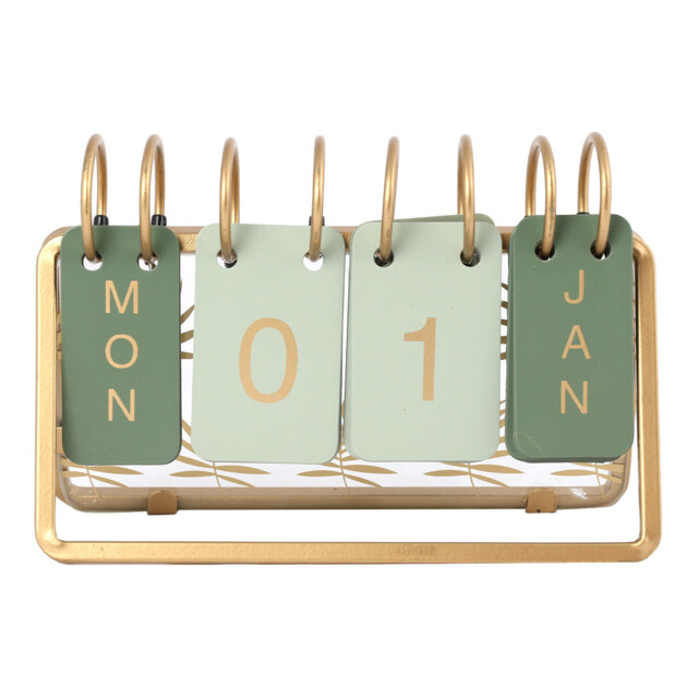 Gold Desk Calendar Ornament 13cm - image 1