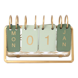 Gold Desk Calendar Ornament 13cm - thumbnail 1