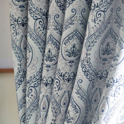 Alan Symonds Victoria Room Darkening Ring Top Eyelet Curtains Blue 168 x 229cm - thumbnail 3