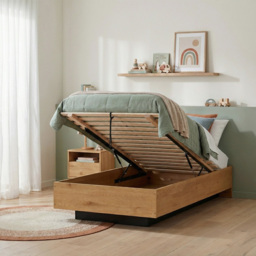 Noa and Nani Koping Single Natural Pine Lift Up Ottoman Bed - thumbnail 3