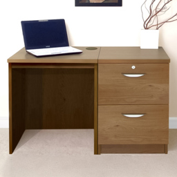R White Cabinets SET-04-IN-EO 2 Door Filing Desk Brown