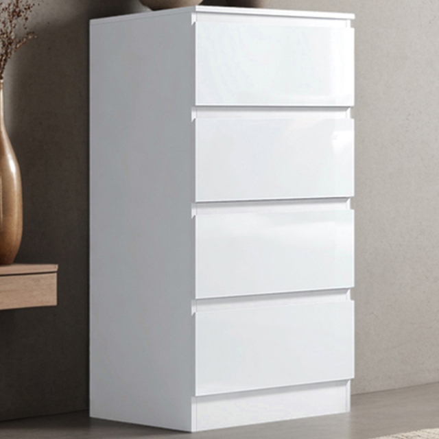FWStyle Stora White Gloss 4 Drawer Chest of Drawers - image 1