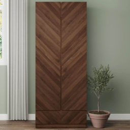 GFW Catania 2 Door Single Drawer Royal Walnut Wardrobe