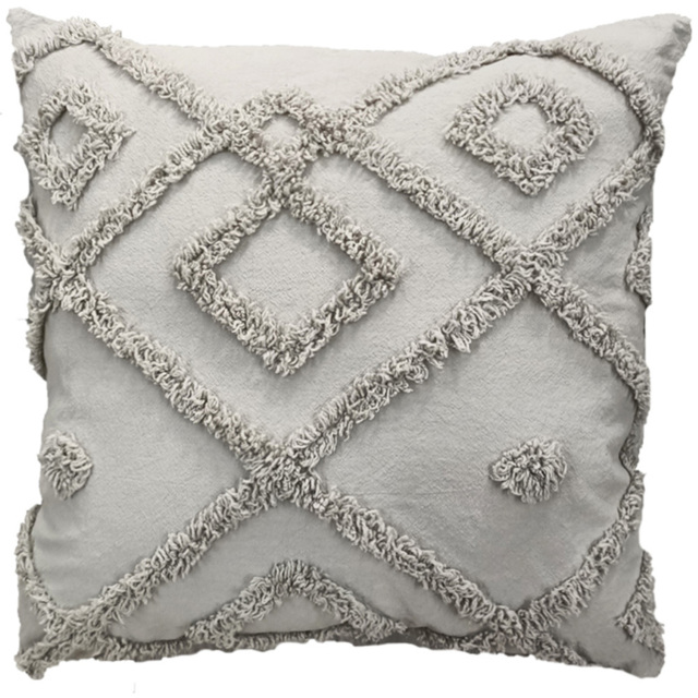 Velosso Diamond Tufted Grey Filled Cushion 43 x 43cm 2 Pack - image 1