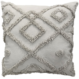 Velosso Diamond Tufted Grey Filled Cushion 43 x 43cm 2 Pack