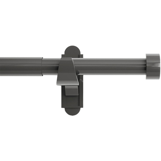 Rothley 71-120cm Stud Finials Extendable Gunmetal Curtain Pole - image 1