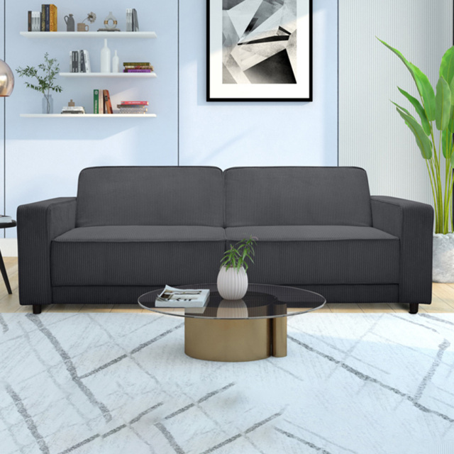 Dorel Allie 3 Seater Anthracite Corduroy Sofa Bed - image 1