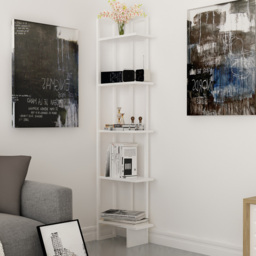 Decorotika Alice White 5 Tier Corner Bookcase