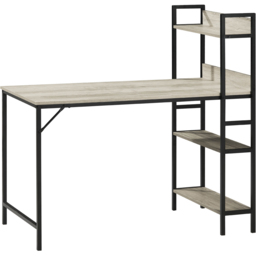 Vida Designs Brooklyn Grey Computer Desk with 3 Shelf - thumbnail 2