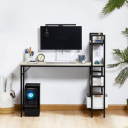 Vida Designs Brooklyn Grey Computer Desk with 3 Shelf - thumbnail 4
