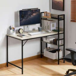 Vida Designs Brooklyn Grey Computer Desk with 3 Shelf - thumbnail 3
