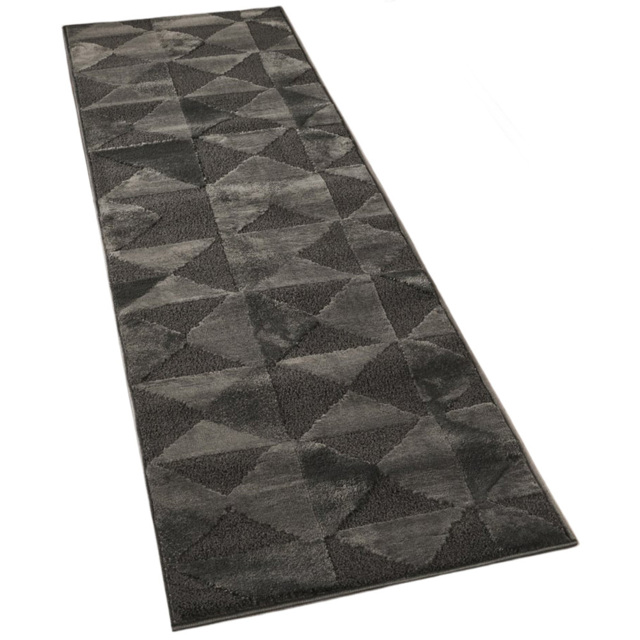 Desire Rugs Hamilton Mosaic Geometric Triangle Dark Grey Rug 60 x 220cm - image 1