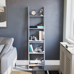 VIDA DESIGNS Bristol 5 Shelf Grey Ladder Bookcase - thumbnail 3