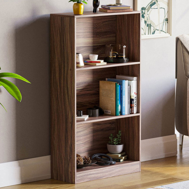 Vida Designs Cambridge 3 Shelf Walnut Medium Bookcase - image 1