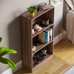 Vida Designs Cambridge 3 Shelf Walnut Medium Bookcase - thumbnail 4