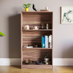Vida Designs Cambridge 3 Shelf Walnut Medium Bookcase - thumbnail 3