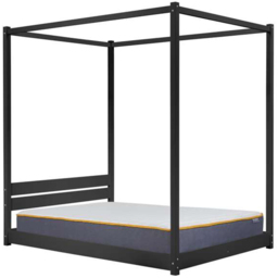 Darwin Black King Size Four Poster Bed Frame - thumbnail 3