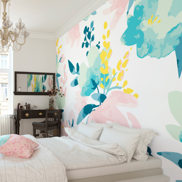Origin Murals Watercolour Flora Pink Wall Mural - image 1