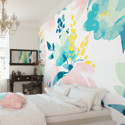 Origin Murals Watercolour Flora Pink Wall Mural - thumbnail 1