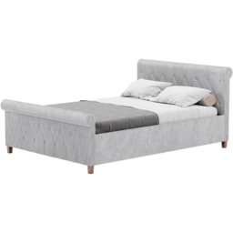 Vida Designs Vittorio Double Silver Crushed Velvet Bed with Gel Memory Foam Mattress - thumbnail 2