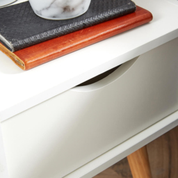 Home Source Boden Single Drawer White Bedside Table - thumbnail 3