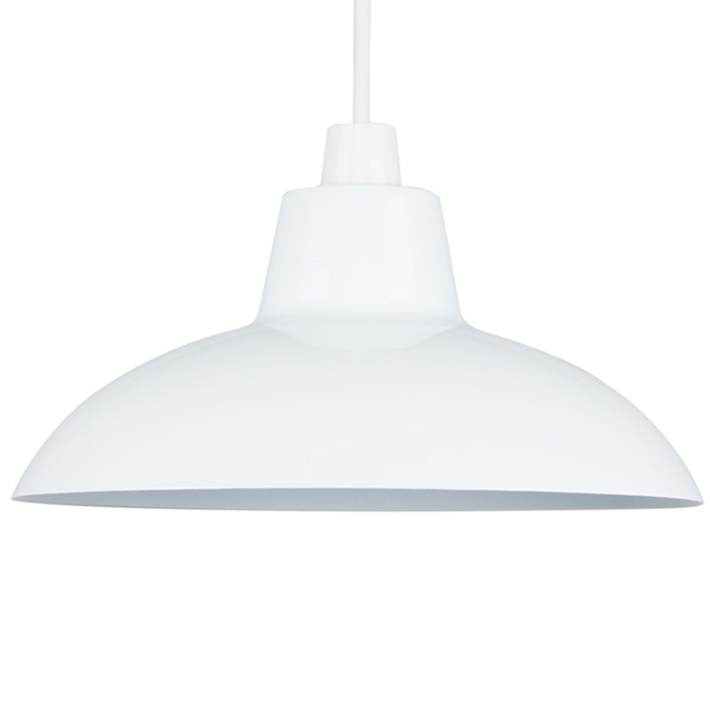 ValueLights Civic Metro Style White Metal Retro Pendant Shade - image 1