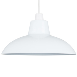 ValueLights Civic Metro Style White Metal Retro Pendant Shade