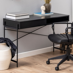 Florence Angus Single Door Black Office Desk