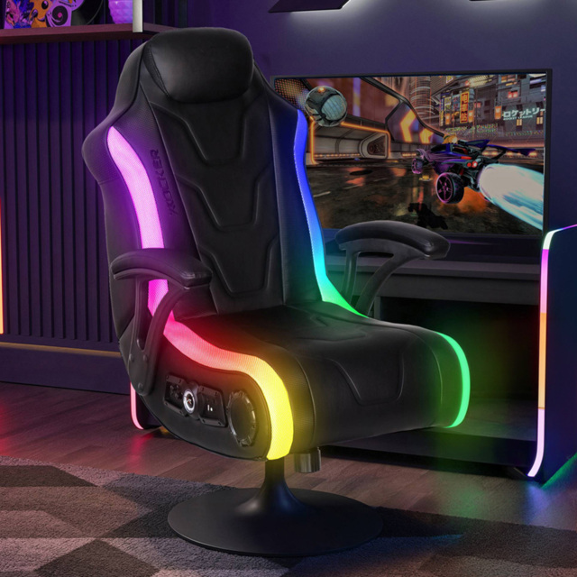 X Rocker Monsoon 4.1 Black RGB LED Gaming Chair with Sound System and Neo Motion Sync App Control - image 1