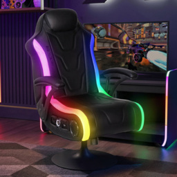 X Rocker Monsoon 4.1 Black RGB LED Gaming Chair with Sound System and Neo Motion Sync App Control
