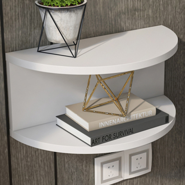 Decorotika Bella White Single Shelf Floating Bedside Stand - image 1