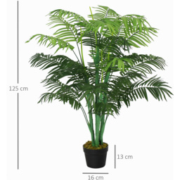 Outsunny Tropical Palm Tree Artificial Plant In Pot 4ft - thumbnail 3