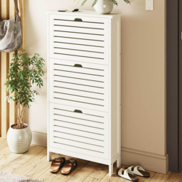 GFW Bergen White 3 Tier Shoe Cabinet