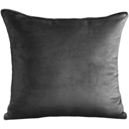 Velosso Luna Velvet Plain Charcoal Filled Cushion 43 x 43cm 2 Pack