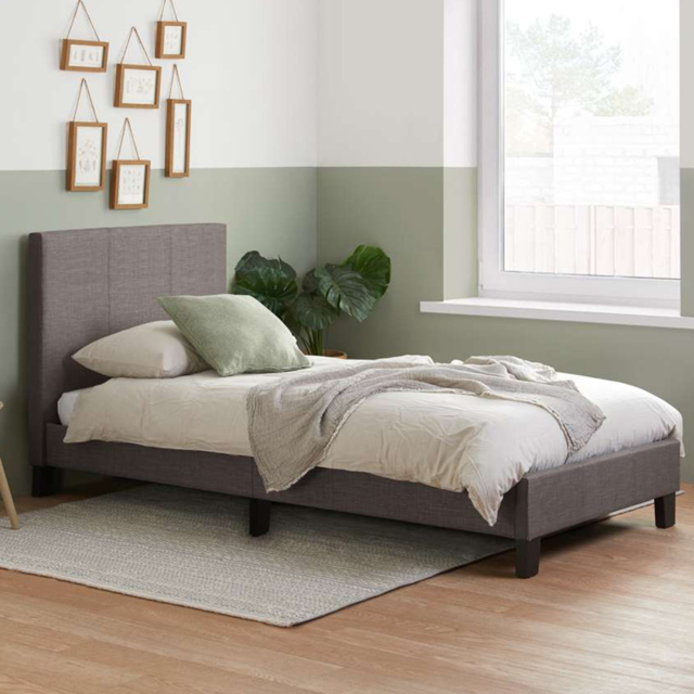 Berlin Grey Small Double Fabric Bed - image 1