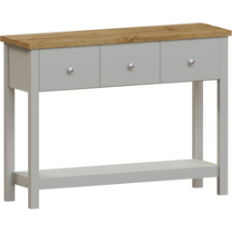 VIDA DESIGNS Arlington 3 Drawer Grey and Oak Console Table - thumbnail 2
