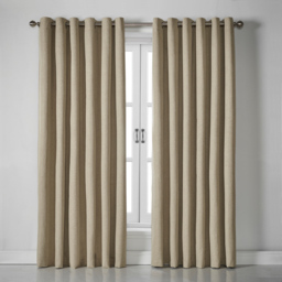Alan Symonds Linen Look Blackout Ring Top Eyelet Curtains Beige 110 x 183cm
