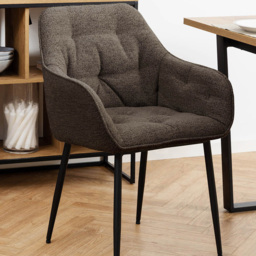 Florence Brooke Set of 2 Taupe Dining Chair with Armrest