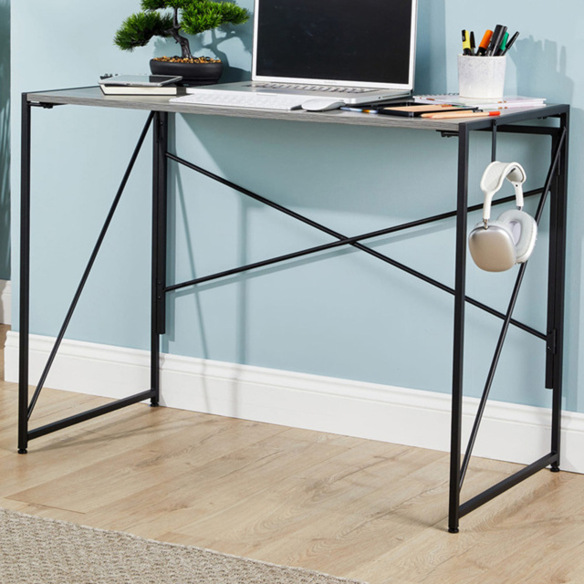 Home Source Brampton Grey Folding Computer Desk - image 1