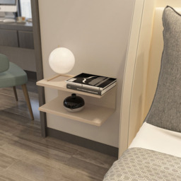 Decorotika Ramira 2 Shelf Cottonbeige Floating Bedside Table - thumbnail 3