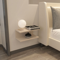 Decorotika Ramira 2 Shelf Cottonbeige Floating Bedside Table - thumbnail 4