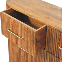 Artisan Furniture Amber Oak 6 Drawer Solid Wood Ridgefront Chest of Drawers - thumbnail 4
