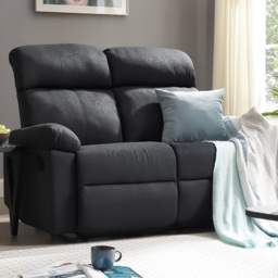 Home Detail Brody 2 Seater Dark Grey Manual Recliner Sofa