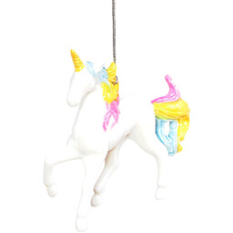 Jingle Bell Boogie White Hanging Unicorn Decoration - thumbnail 3