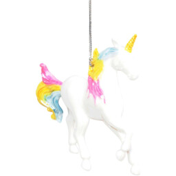 Jingle Bell Boogie White Hanging Unicorn Decoration - thumbnail 4