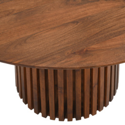 Brooklyn Slatted 6 Seater Mango Wood Round Dining Table - thumbnail 4