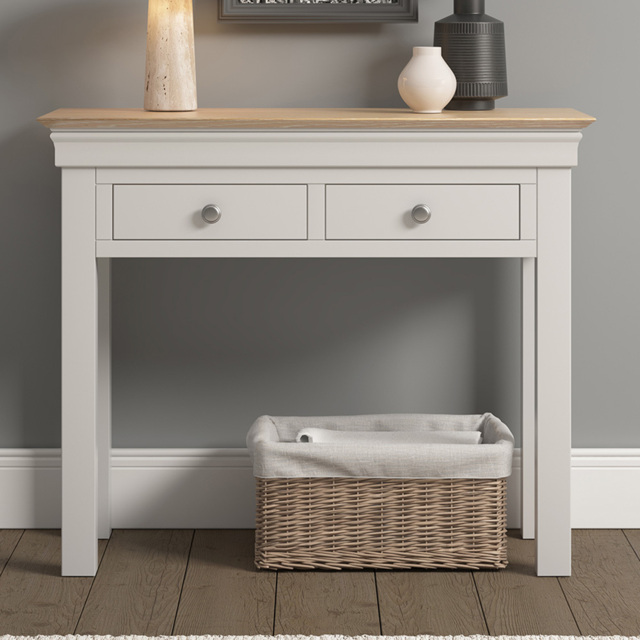 Seconique Bordeaux Ivory and Oak Narrow Console Table - image 1