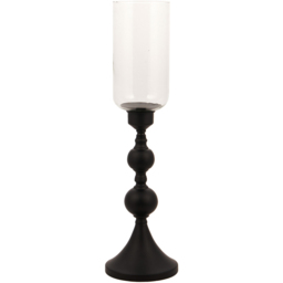 Black Table Top Hurricane Candle Holder - thumbnail 1