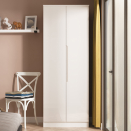 Crowndale Milan Kashmir Gloss and Kashmir Tall Double Wardrobe Ready Assembled - thumbnail 1